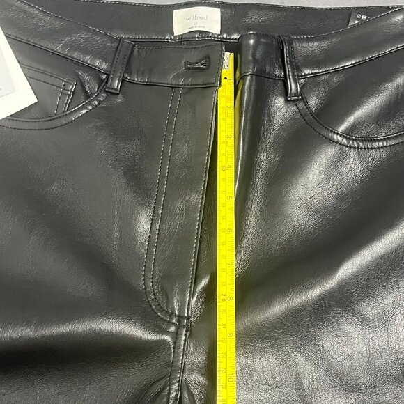 Aritzia Wilfred Melina Tall High Rise Faux Leather Straight Leg Pants Womens 10 - Picture 6 of 13